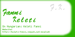 fanni keleti business card